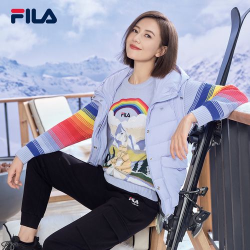 【高圆圆同款】fila 斐乐官方女子新款时尚简约毛衣编织衫保暖