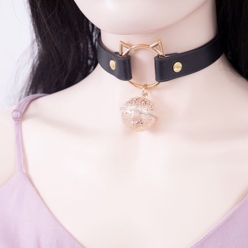 项圈sm刻字猫咪宫铃定制女人用牵引人戴拘束女生定制手工外出 项圈