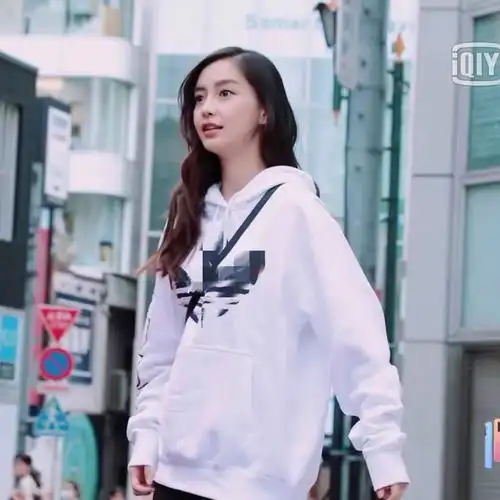 潮流合伙人杨颖anglebaby同款卫衣女休闲宽松印花图案外套衣服潮