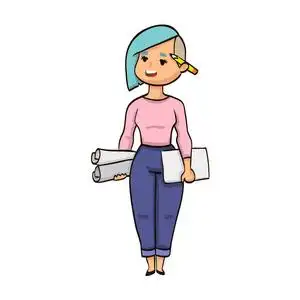 卡通女孩专业建筑师设计师照片