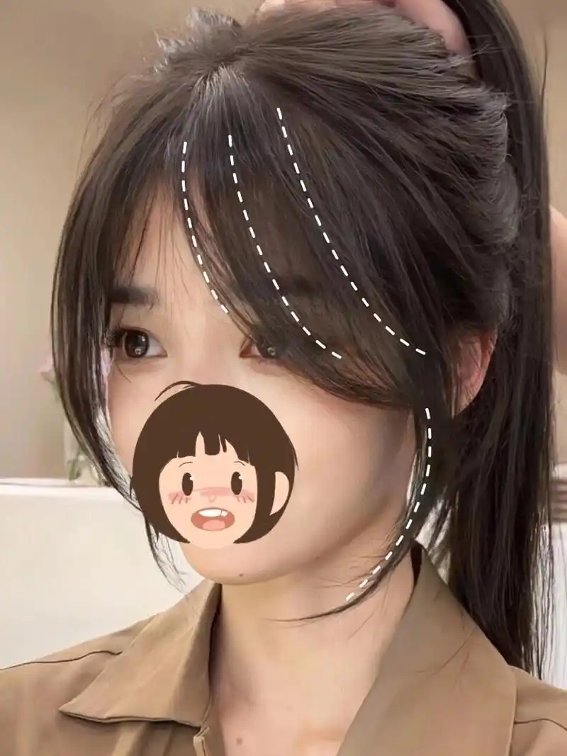 修饰发际线的刘海7015|||发际线高.两侧后移.