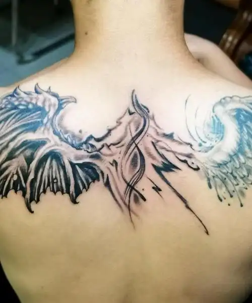 翅膀_纹身图案手稿图片_diaolong刺客的纹身作品集