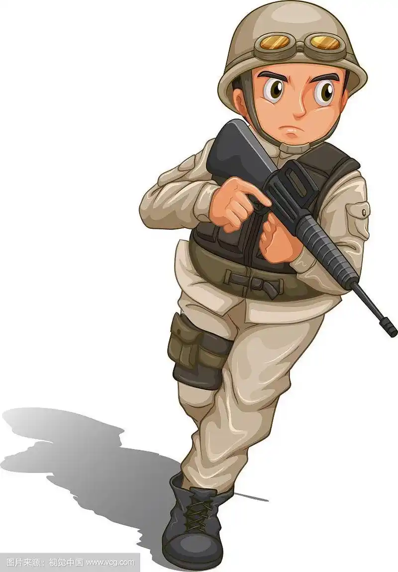 一个持枪的士兵