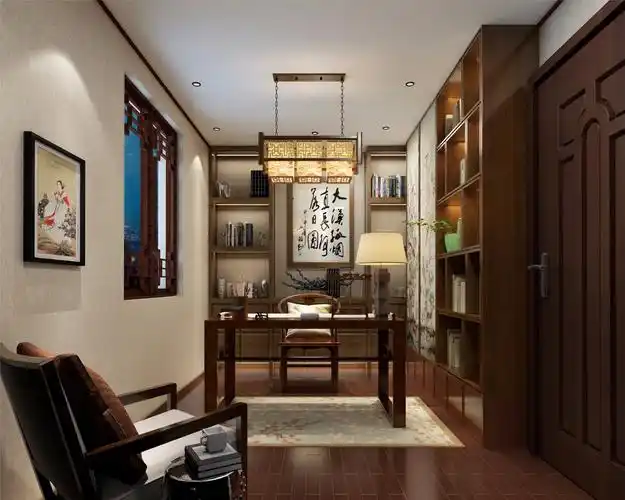 中式风格书房装修设计效果图