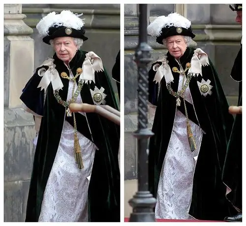 英国女王亲授蓟花勋章 王室成员穿传统礼服出席(组图)【5】