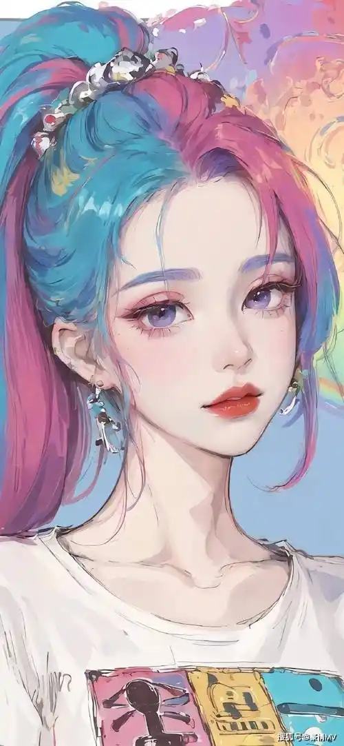 超高颜值手绘美女锁屏壁纸高清_手绘女生好看的手机壁纸_ins_动漫