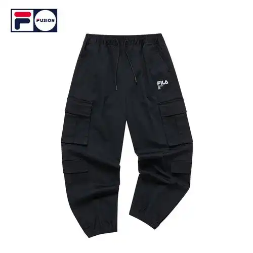 filafusion斐乐潮牌2022春季新品女子梭织长裤运动宽松工装裤