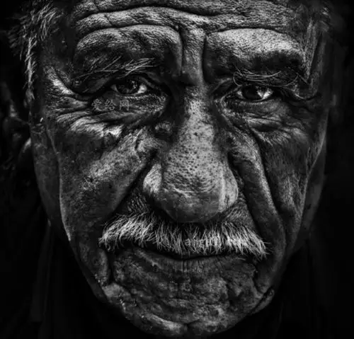 老人, 肖像, 面对, 黑白, 老年人(old man, portrait, face, black