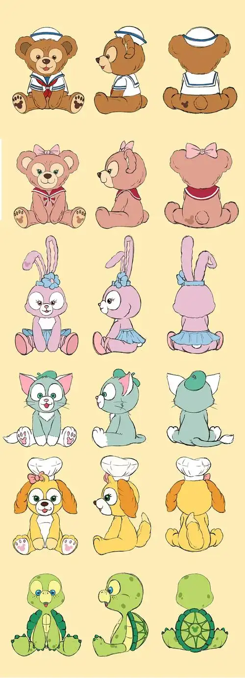 迪士尼潮玩盲盒三视图设计