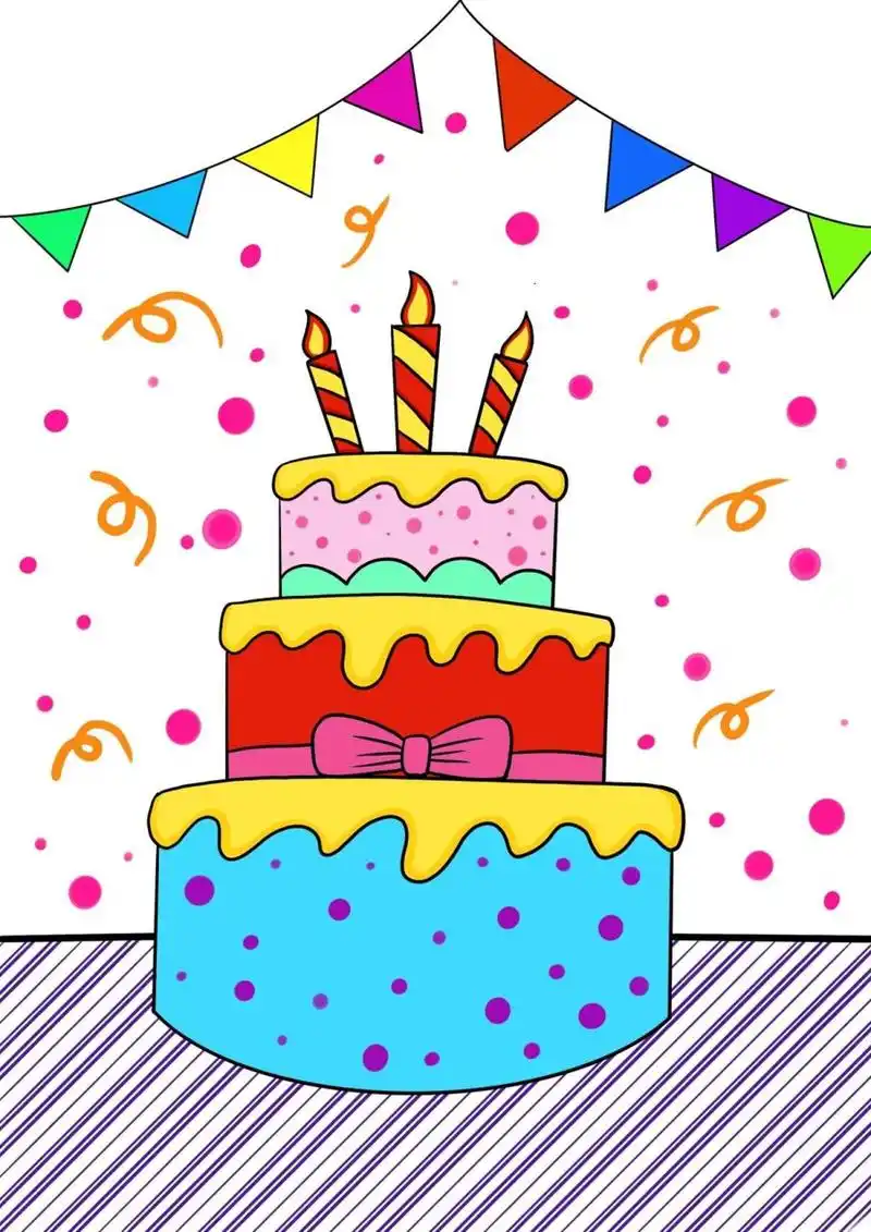 蛋糕简笔画 卡通画蛋糕儿童画