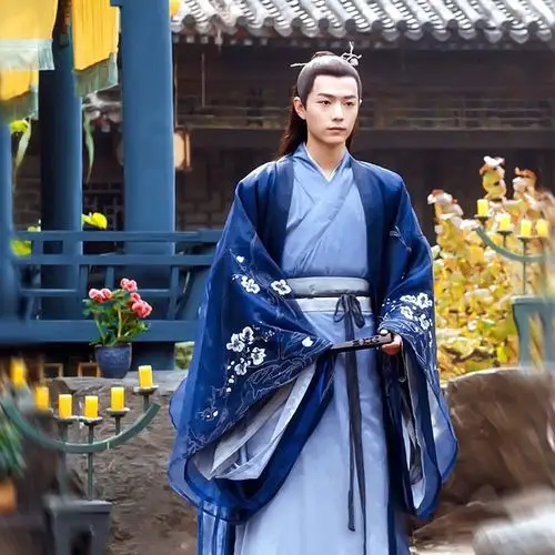 古装肖战男汉服仙侠蓝色武侠侠客客服红色少爷民族服装