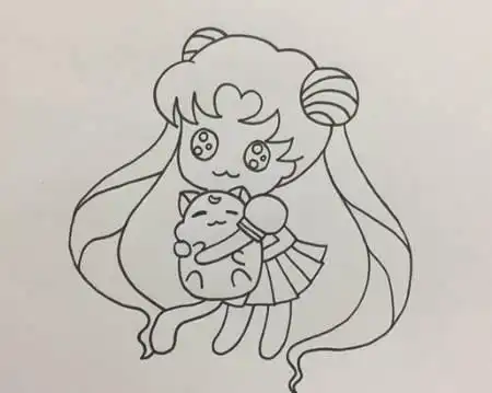 美少女战士简笔画q版步骤图解