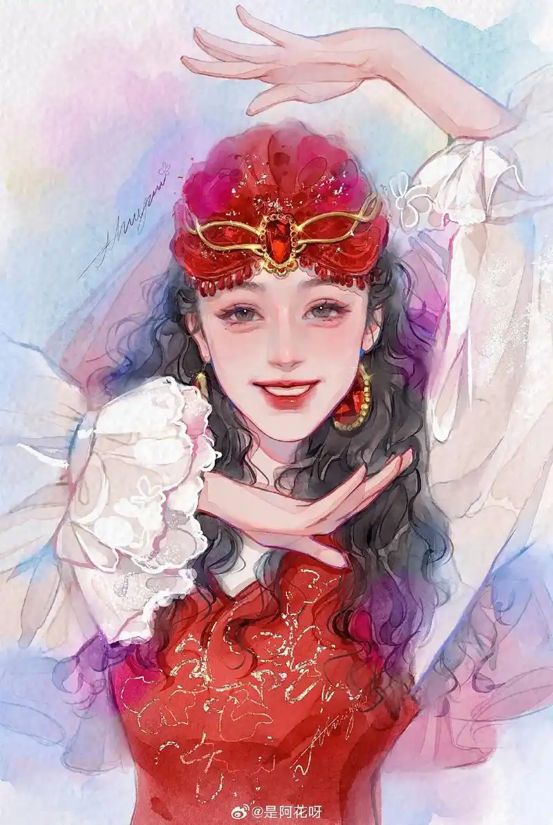 迪丽热巴# 是我们最美的石榴花啊～.迪丽热巴明媚烈焰01迪 - 抖音