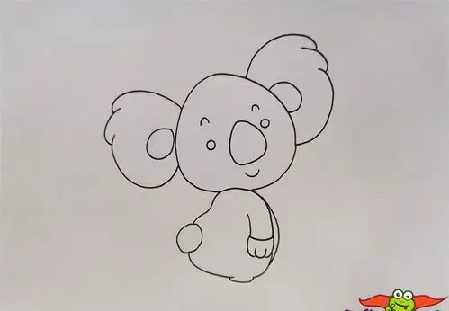 萌萌的考拉简笔画彩色