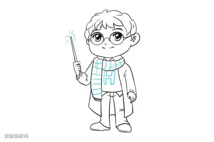 哈利波特简笔画画法步骤(怎么画哈利波特的扫帚简笔画) -【爱个性】