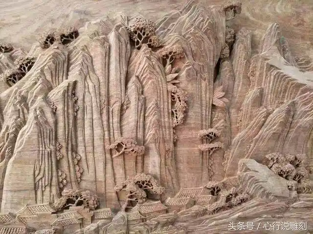 精雕细琢山水浮雕大作再现锦绣山河