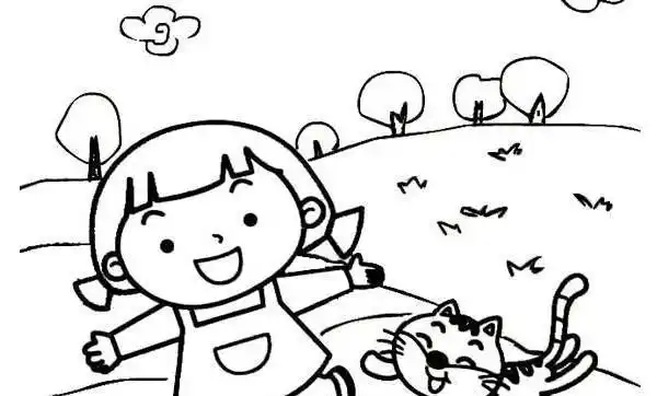 踏青简笔画 踏青简笔画彩色