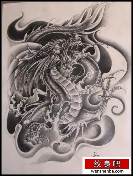 纹身超酷超赞的时尚霸气的龙纹身图案图案