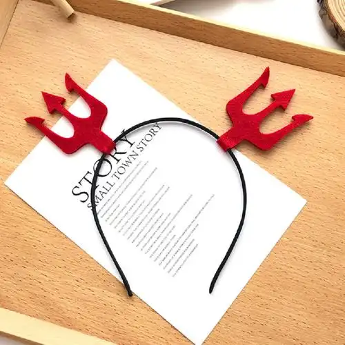 万圣节派对发箍头箍小恶魔牛角蝙蝠发箍搞怪鬼节南瓜发卡头饰