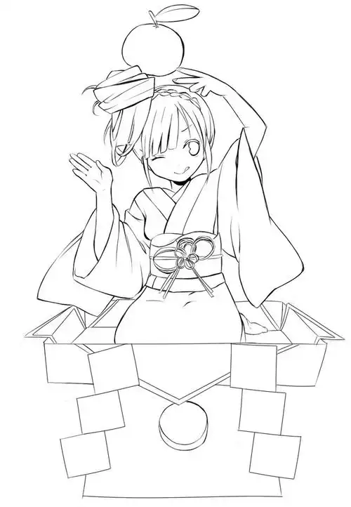 线稿全身漫画卡通人物绘画