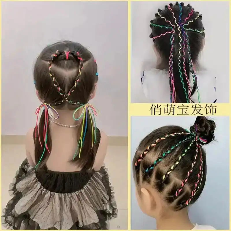 头饰发饰编发彩绳马尾彩带脏脏辫发饰.#抖音图文来了 #网红饰 - 抖音