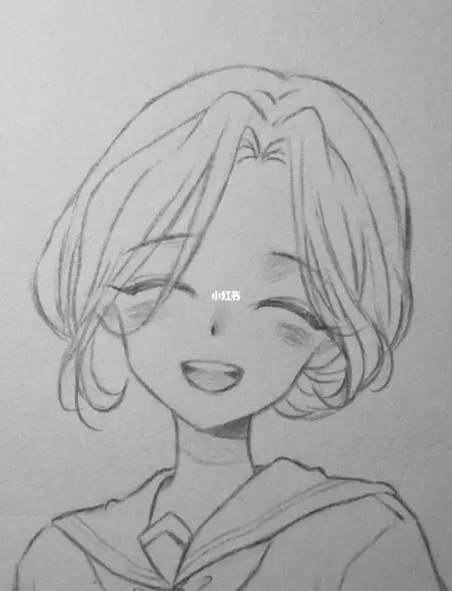 新手动漫女生简笔画