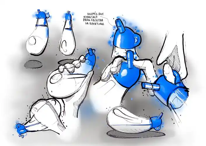 草图车间给一组人物在产品中使用场景的过程图