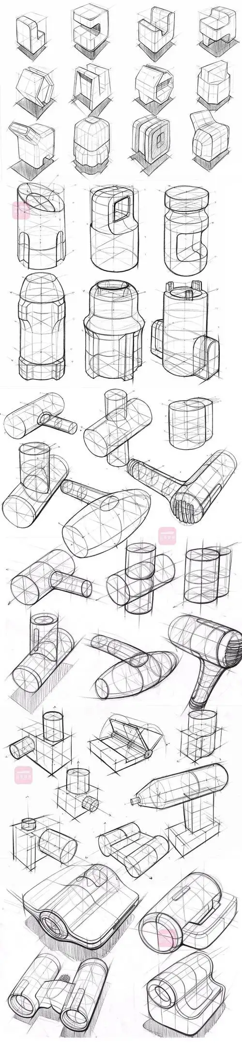 几何透视手绘稿