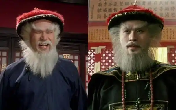 "财神到"的灵感来源,《九品芝麻官》狮子头(左)和《鹿鼎记》鳌拜(右)