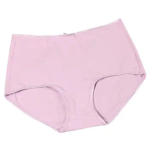 4条蝶安芬内裤95棉女士纯棉透气高腰收腹提臀素色中高腰小平角