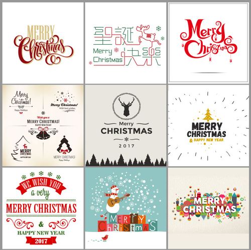 圣诞节圣诞快乐主题标题字体设计eps矢量素材