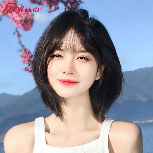 假发女短发2021年时尚新款自然全头套适合圆脸减龄仿真短发假发套
