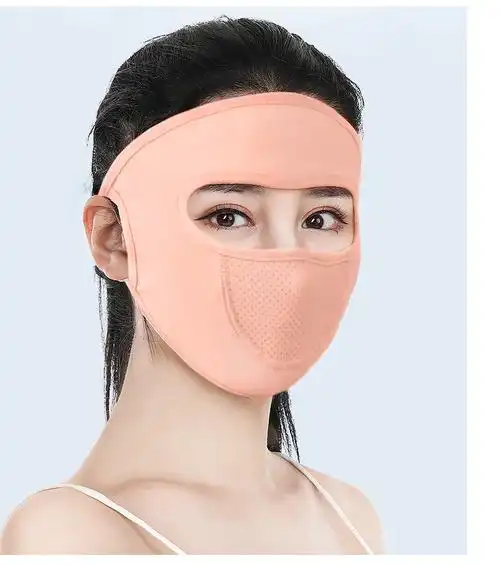 防晒面罩夏季网眼护全脸面膜口罩女遮阳电动车防风尘沙滩蒙面鼻部