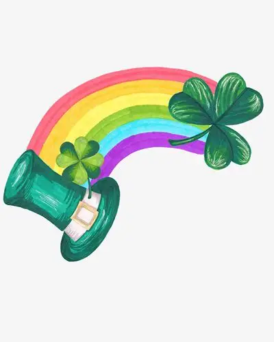 手绘彩虹帽子叶子免抠素材免费下载_觅元素51yuansu.com