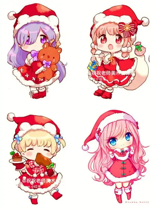 动漫q版圣诞卡通人物素材