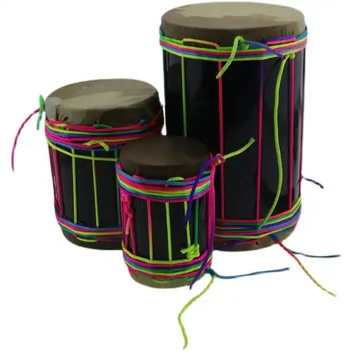 自制装有组装自己鼓面牛皮双面五彩小墩墩非洲非洲鼓