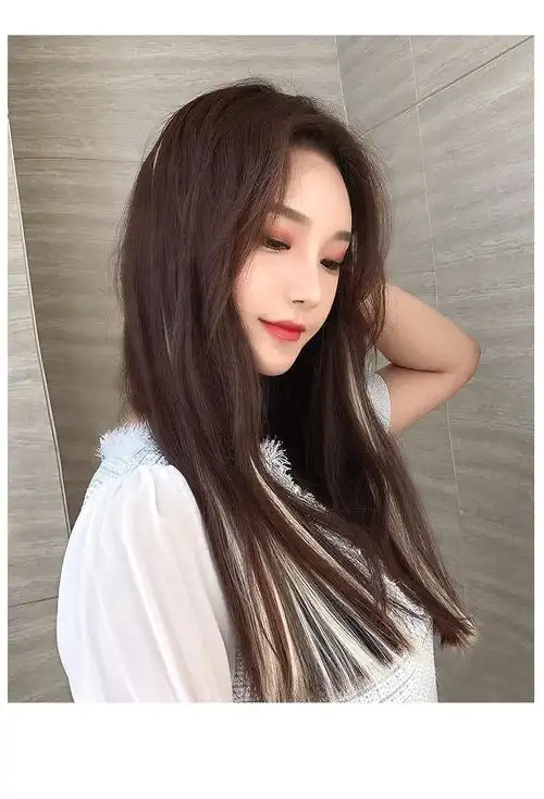 两卡彩色假发女接发片直发挑染女长发挂耳染接发一片式批发厂家