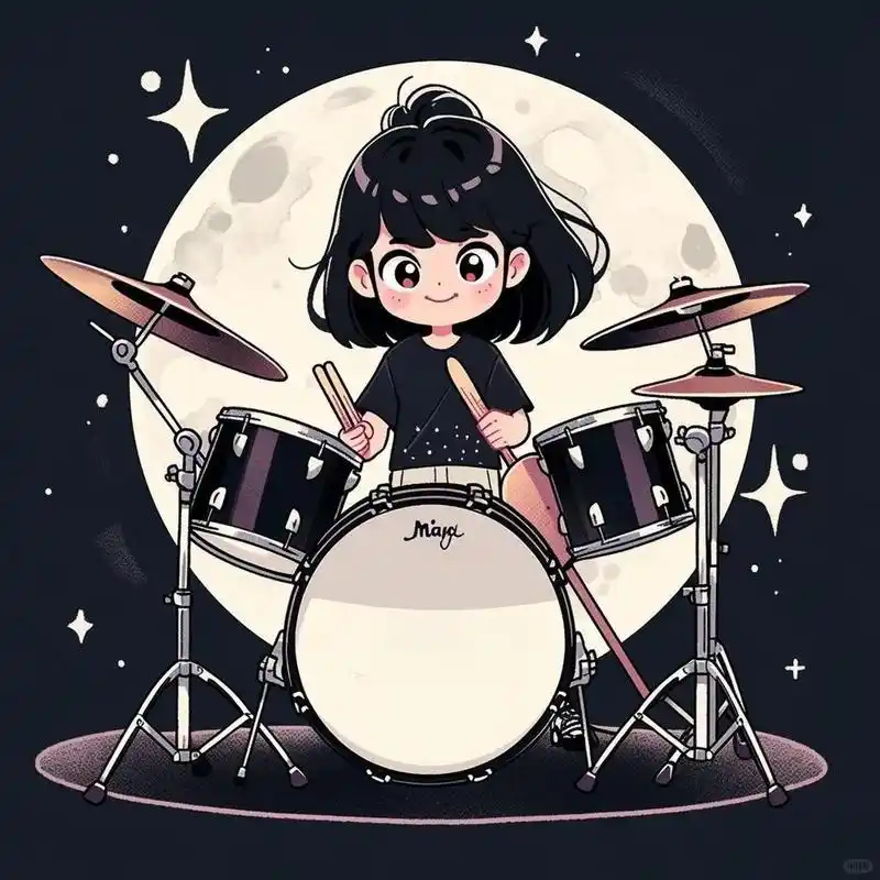 鼓手头像09燃爆全场的架子鼓 还想看我画什么呀