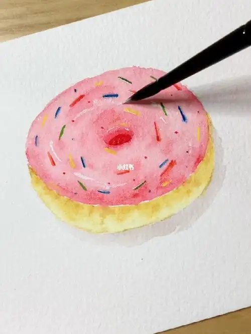 零基础水彩教程day115甜甜圈