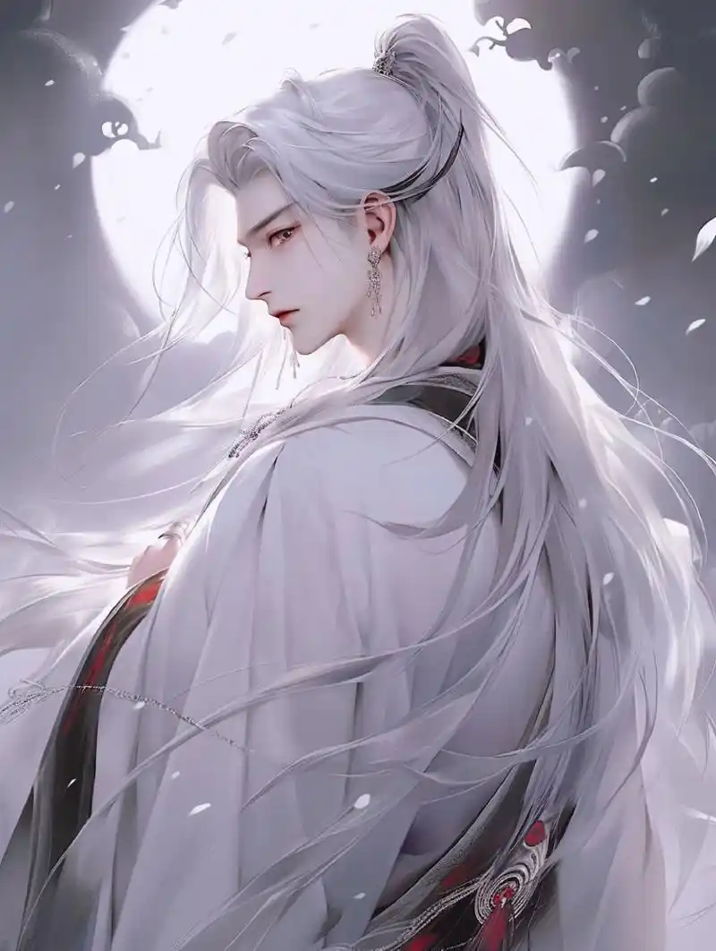 白毛控·古风白发男生头像