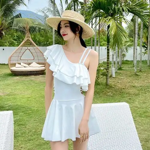 时尚保守连体遮肚显瘦裙式韩国ins性感泡温泉泳装泳衣女2023新款