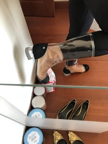 chanel雨靴塑料pvc透明靴子