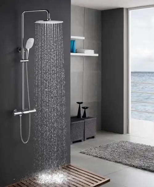 开平cupc 大雨量淋浴设置恒温铬颜色降雨瀑布浴室淋浴套装