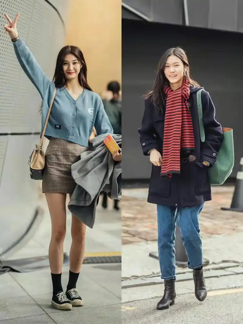开春潮流的街拍:韩国美女太会穿了!这几套造型有个性又时髦