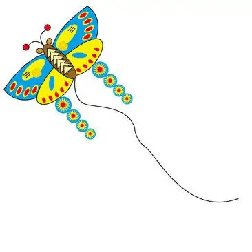 卡通蝴蝶风筝元素