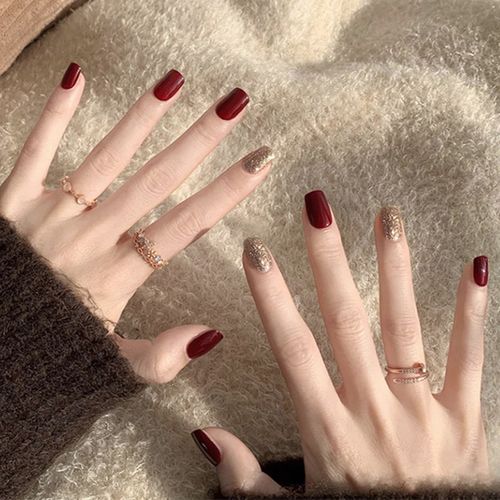 新娘2021新款美甲贴片果冻胶假指甲可拆卸短款美甲工具