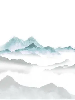 云朵背景素材中国风水墨国画山水远山云海山河背景墙元素插画海报古风