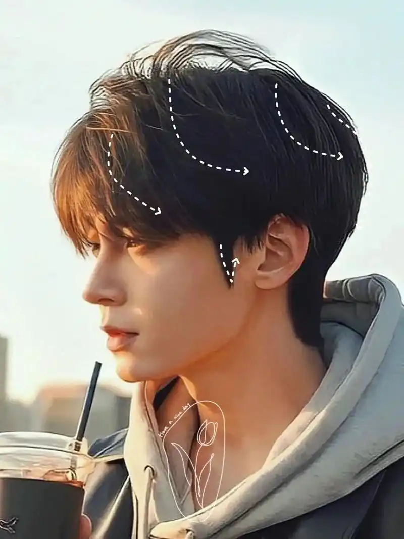 三七微分 男生超帅发型|||发型为三七微分韩式碎盖