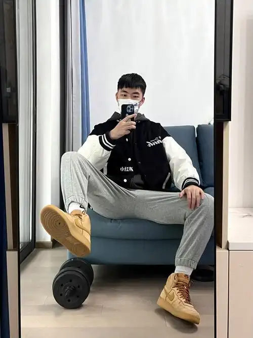 棒球服大黄靴运动男生穿搭左划87图466