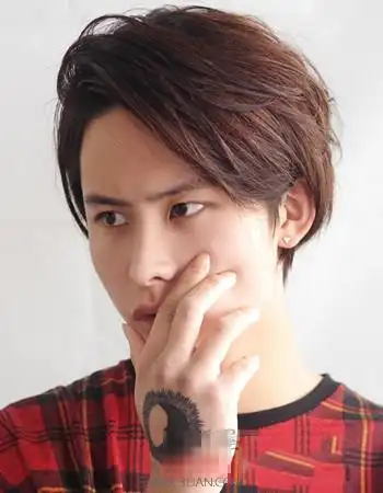 男生蓬松斜刘海发型